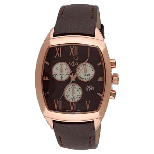 Xylys Swiss Chronograph Brown Leather Strap and White Dial Watch For Men - image number 0