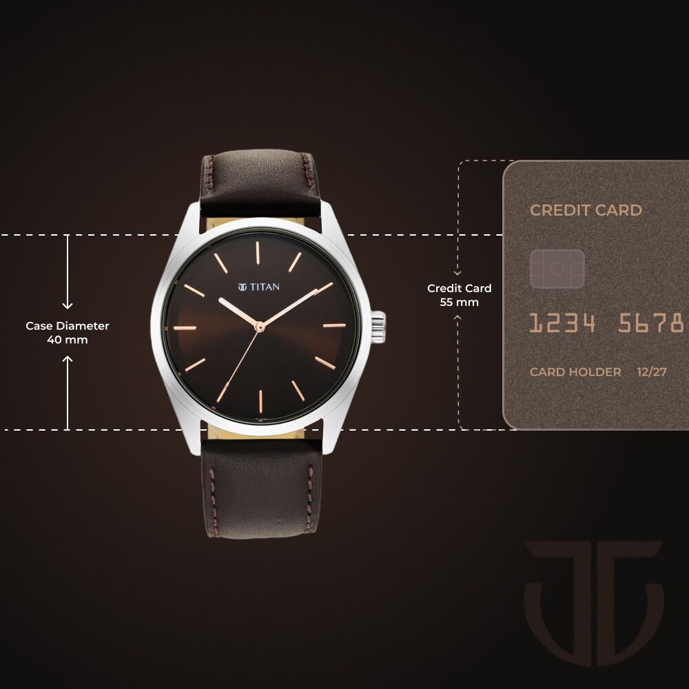 Buy Online Titan Workwear Brown Dial Analog Leather Strap Watch