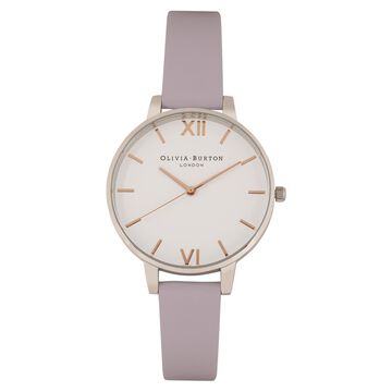 Olivia Burton Quartz Analog White Dial Leather Strap Watch for Women