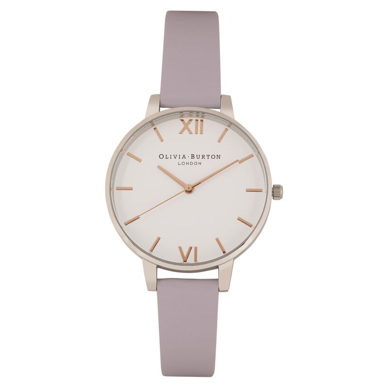 Olivia Burton Quartz Analog White Dial Leather Strap Watch for Women
