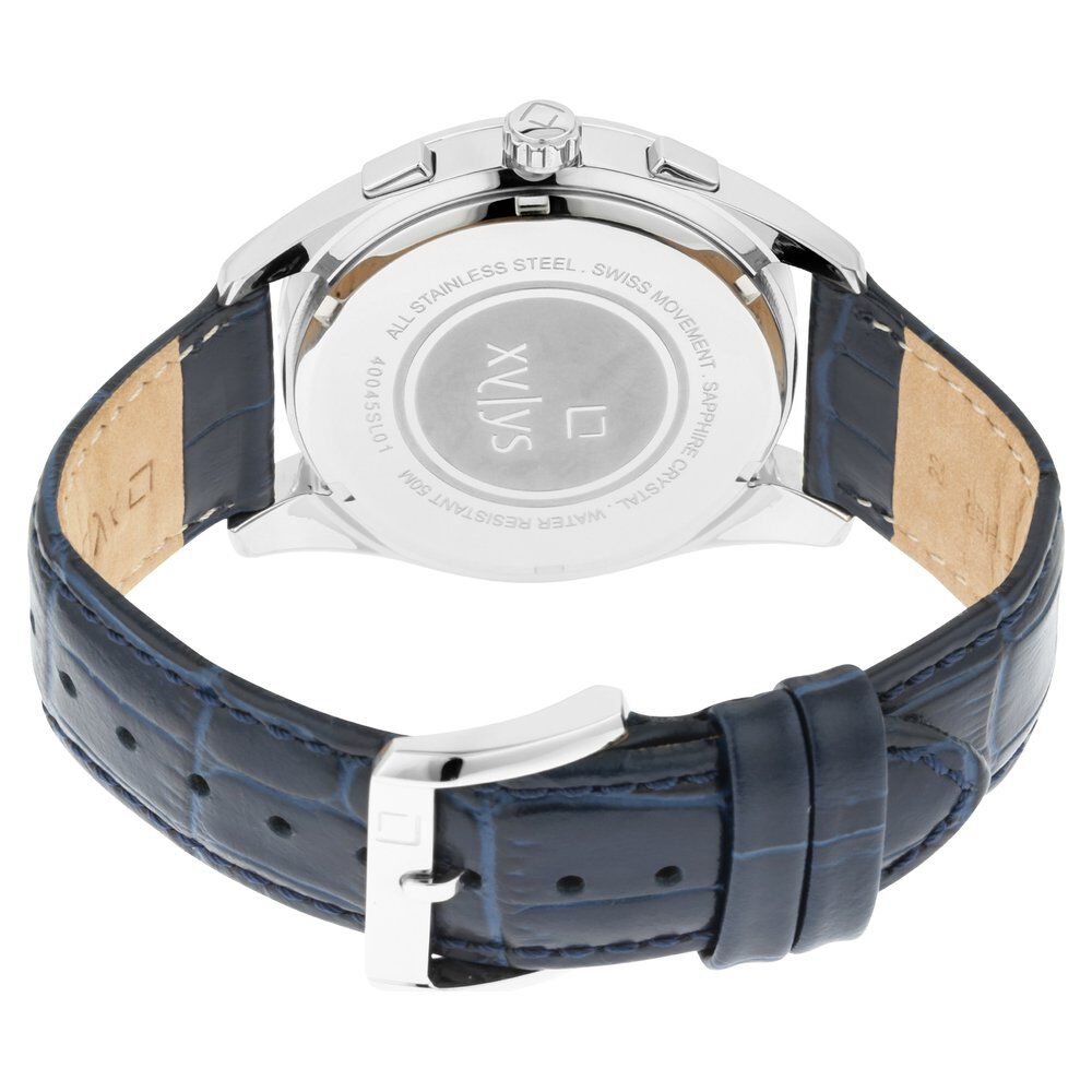 Buy Online Xylys Swiss Multifunction Blue Leather Strap Blue Dial Watch For Men 40045sl01e p Titan