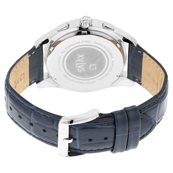 Xylys Swiss Multifunction Blue Leather Strap Blue Dial Watch For Men - image number 4