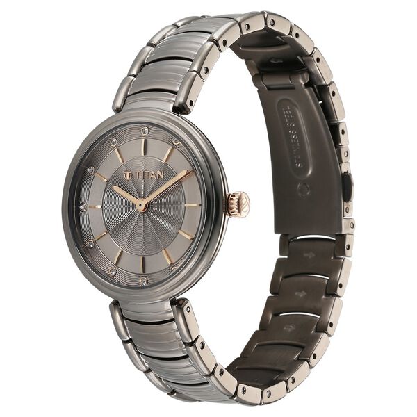 Titan Aura Quartz Analog Titanium Dial With Titanium Stainless Steel Strap Watch for Women - image number 2