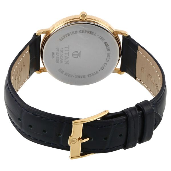 Titan Nebula Quartz Analog 18 Karat Solid Gold Watch for Men - image number 3