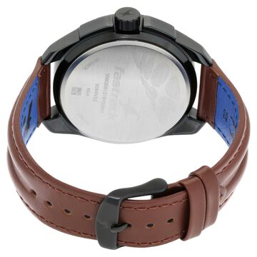 Fastrack Hitlist Quartz Analog White Dial Leather Strap Watch for Guys