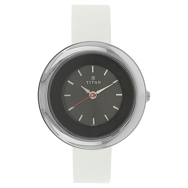 Titan Quartz Analog Black Dial Leather Strap Watch for Women - image number 0