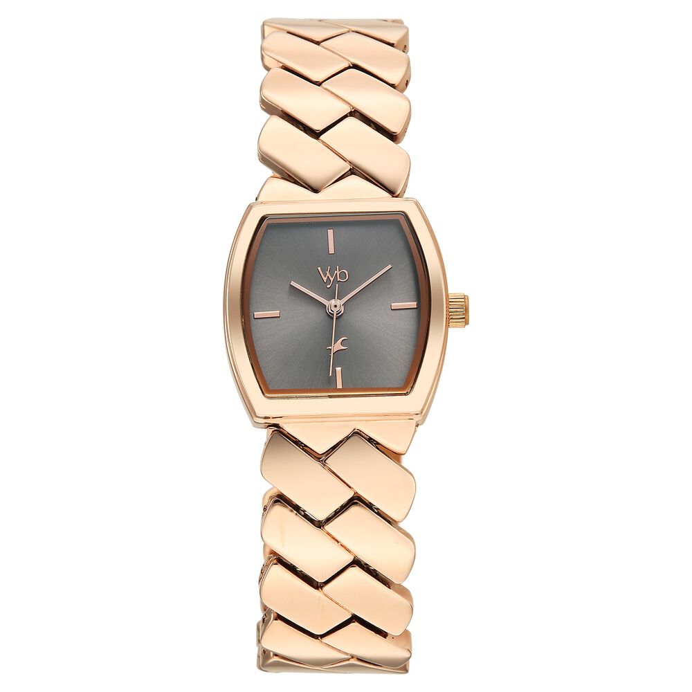 Vyb Showstopper By Fastrack Quartz Analog Grey Dial Rose Gold Metal Strap Watch For Girls-picture-22
