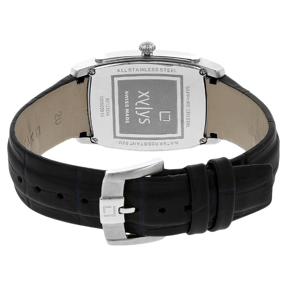 Buy Online Xylys Swiss Analog with Date Black Leather Strap and