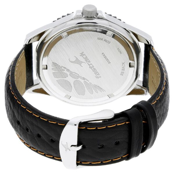 Fastrack Quartz Analog with Date Silver Dial Leather Strap Watch for Guys - image number 3