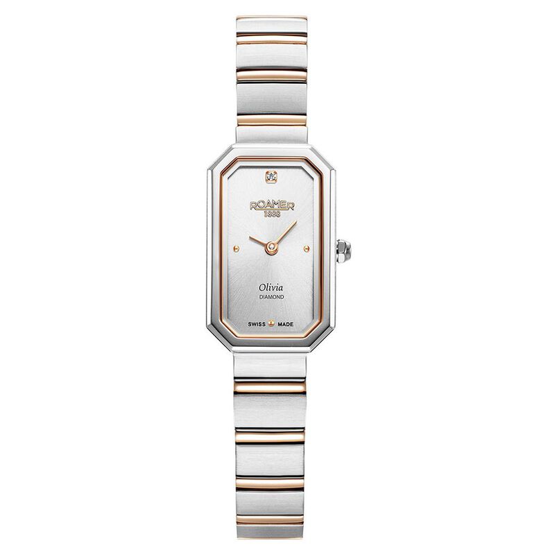 Roamer Olivia Diamond Quartz Analog Silver Dial Two Toned Stainless Steel Strap Watch For Women