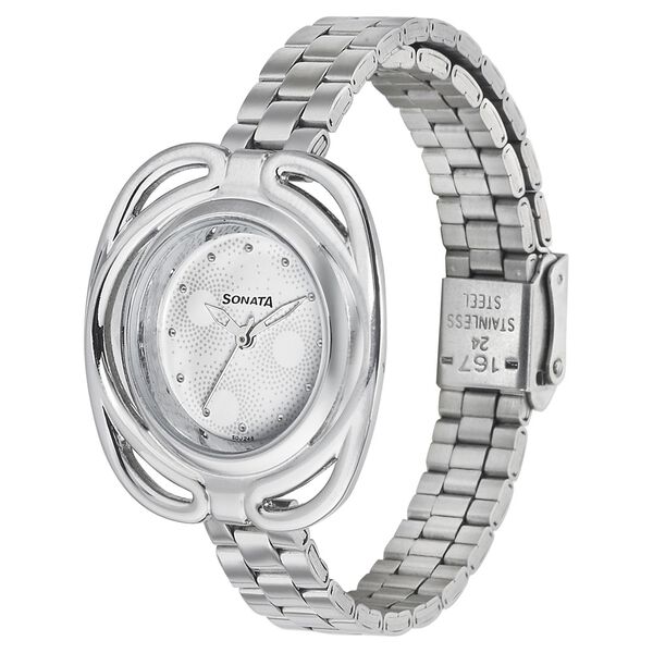 Sonata Quartz Analog White Dial Stainless Steel Strap Watch for Women - image number 1