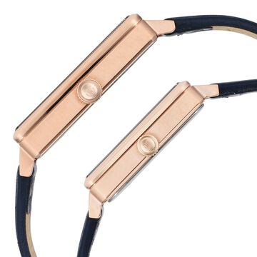 Titan Bandhan Black Dial Quartz Multifunction Leather Strap Watch for Couple