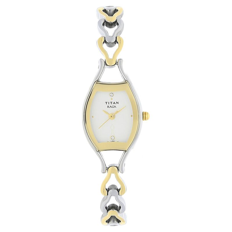 Titan Raga White Dial Analog Metal Strap watch for Women