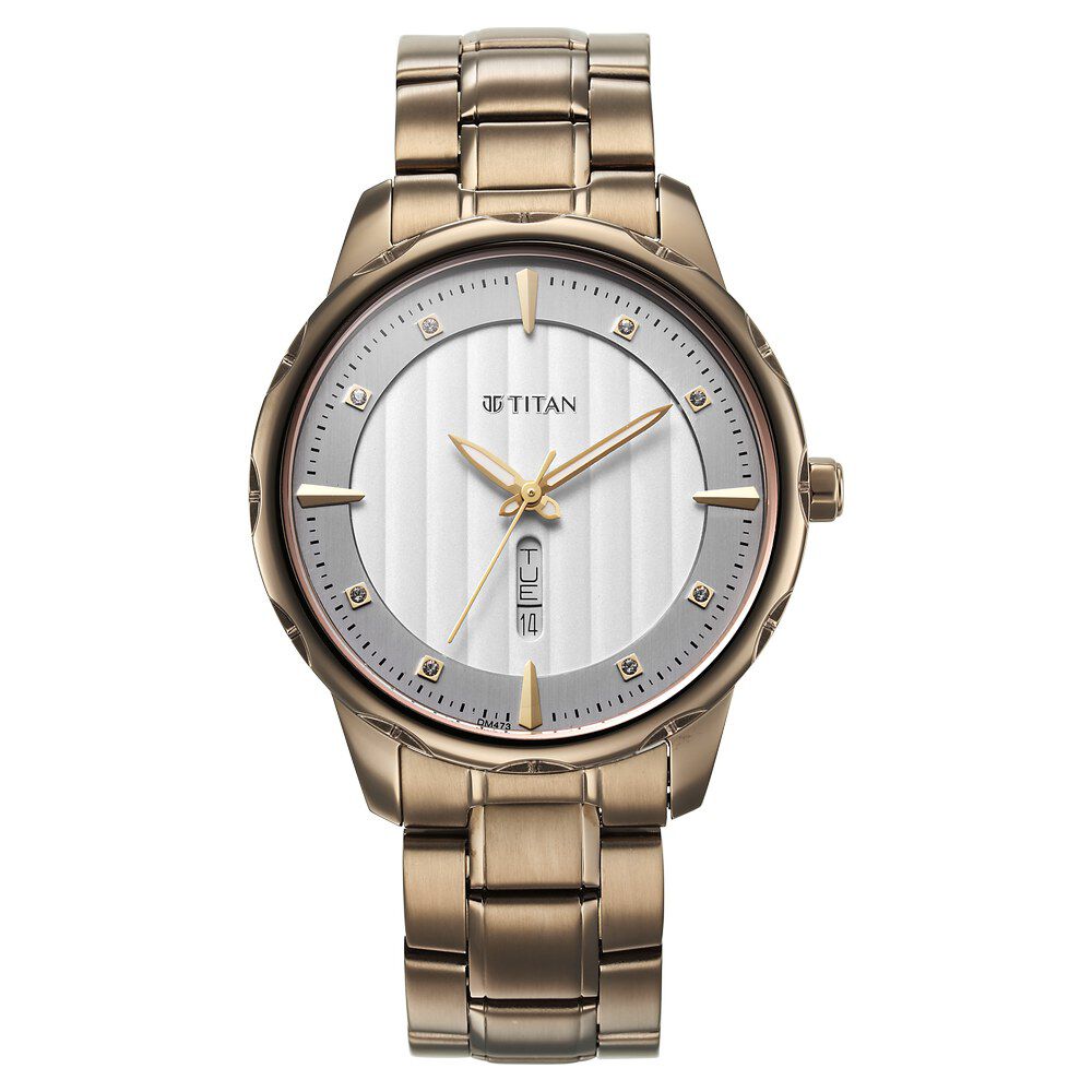 Buy Online Titan Regalia Analog with Day and Date Opulent White Dial Watch for Men ns1875qm01 Titan