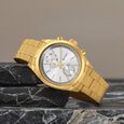 Titan Black and Gold Silver Dial Quartz Multifunction Stainless Steel Strap watch for Men - image number 0