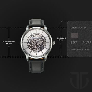 Titan Automatic Color Upgrade Silver Dial Grey Leather Strap Watch For Men