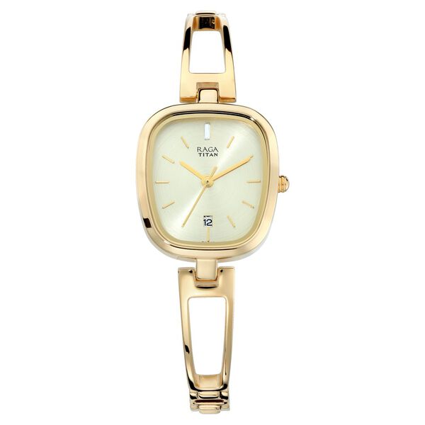 Titan Raga Viva Champagne Dial Analog with Date Metal Strap watch for Women - image number 0