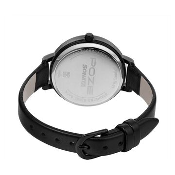 Poze by Sonata Quartz Analog Black Dial PU Leather Strap Watch for Women