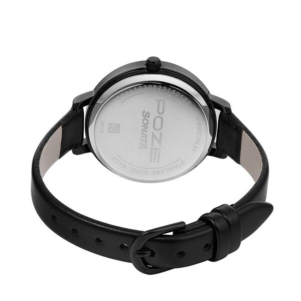 Poze by Sonata Quartz Analog Black Dial PU Leather Strap Watch for Women - image number 4