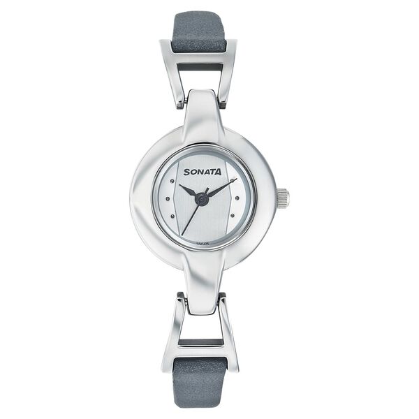 Sonata Quartz Analog Silver Dial Strap Watch for Women - image number 0