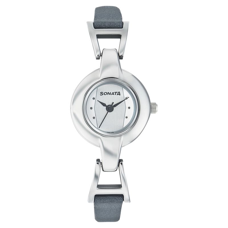 Sonata Quartz Analog Silver Dial Strap Watch for Women