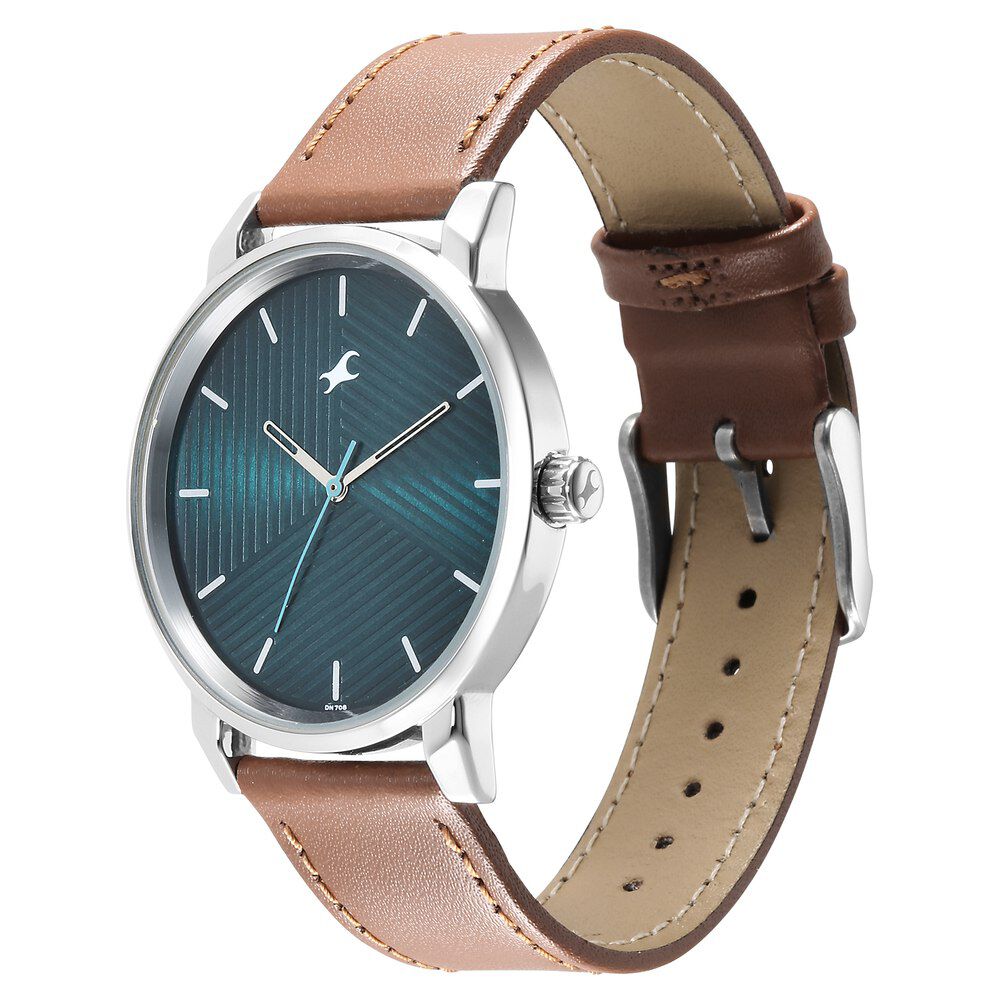 Buy Online Fastrack Stunners Green Dial Leather Strap Watch for