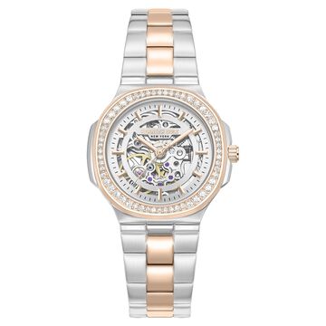 Kenneth Cole Automatic Automatic Silver Dial Two Toned Stainless Steel Strap Watch For Women