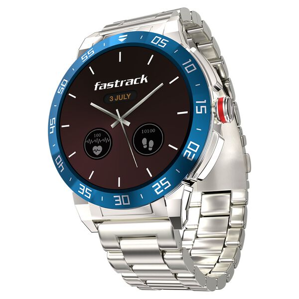 Fastrack Magnus FX3 Luxury Metal Smartwatch Premium Top Ring Design comes with High Definition 3.7 cm UltraVU Display With Silver Strap - image number 0