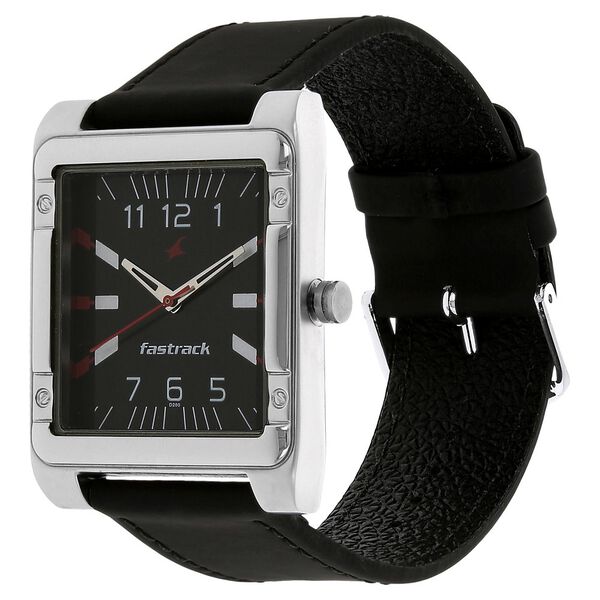 Fastrack Quartz Analog Black Dial Leather Strap Watch for Guys - image number 1