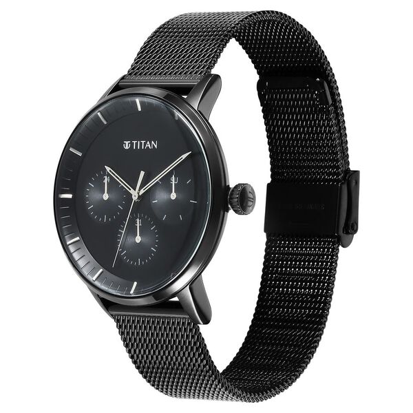 Titan Modern Classics Black Dial Quartz Multifunction Stainless Steel Strap watch for Men - image number 2