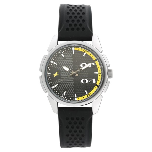 Fastrack Loopholes Quartz Analog Black Dial Silicone Strap Watch for Guys - image number 0