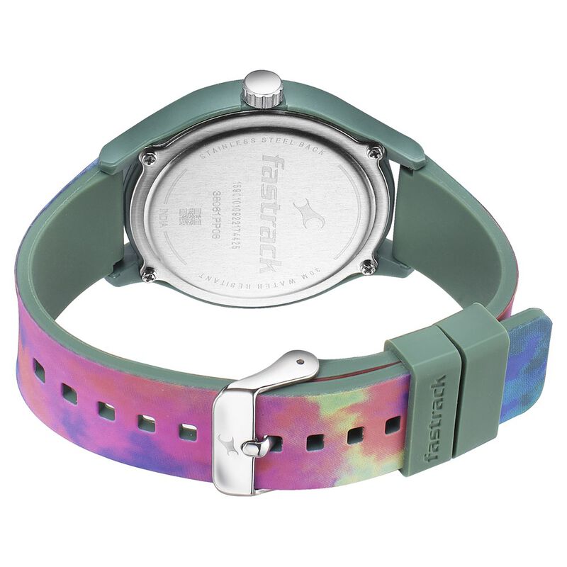 Fastrack Tie & Dye Quartz Analog White Dial Silicone Strap Watch for Guys - image number 4