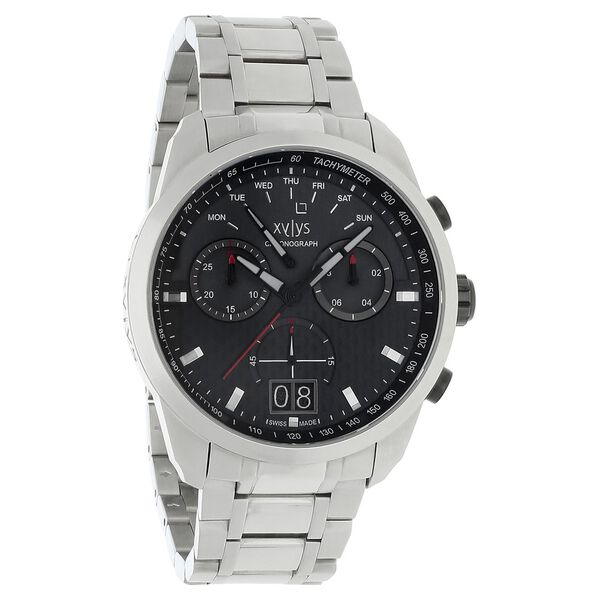 Xylys Swiss Chronograph Silver Stainless Steel Strap and Grey Dial Watch For Men - image number 1