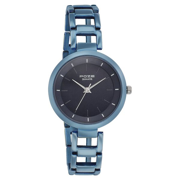 Poze by Sonata Quartz Analog Blue Dial Metal Strap Watch for Women - image number 1