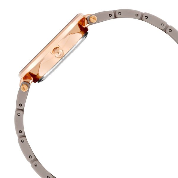 Anne Klein Quartz Analog Brown Round Dial Rose Gold Ceramic Strap Watch For Women - image number 1