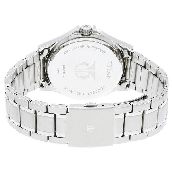 Titan Blue Dial Quartz Multifunction Stainless Steel Strap watch for Men - image number 3