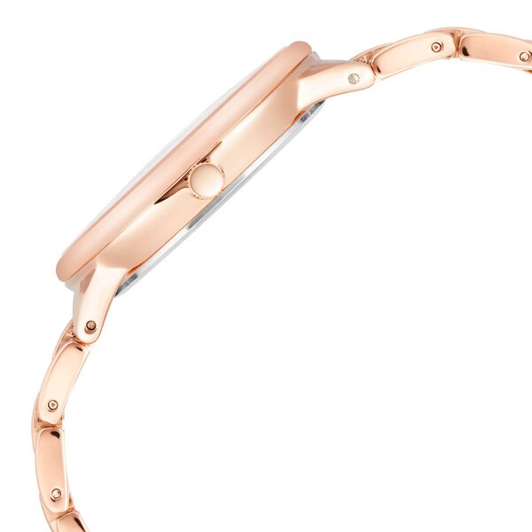Anne Klein Quartz Analog Blue Round Dial Rose Gold Metal Strap Watch For Women - image number 1