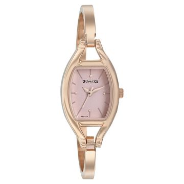 Sonata Mission Mangal Pink Dial Women Watch With Metal Strap