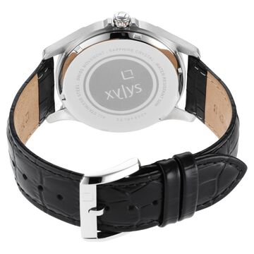Xylys Swiss Multifunction Black Leather Strap Blue Dial Watch For Men