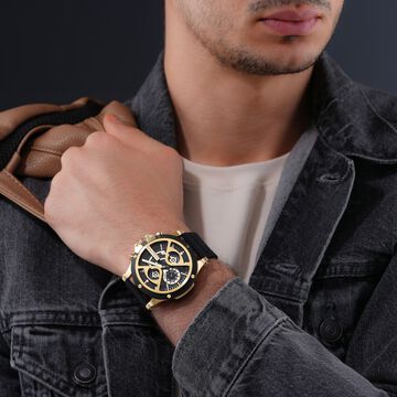 Police Men's Surigao KL Rahul Edition Goldtone and Silicone Strap Watch