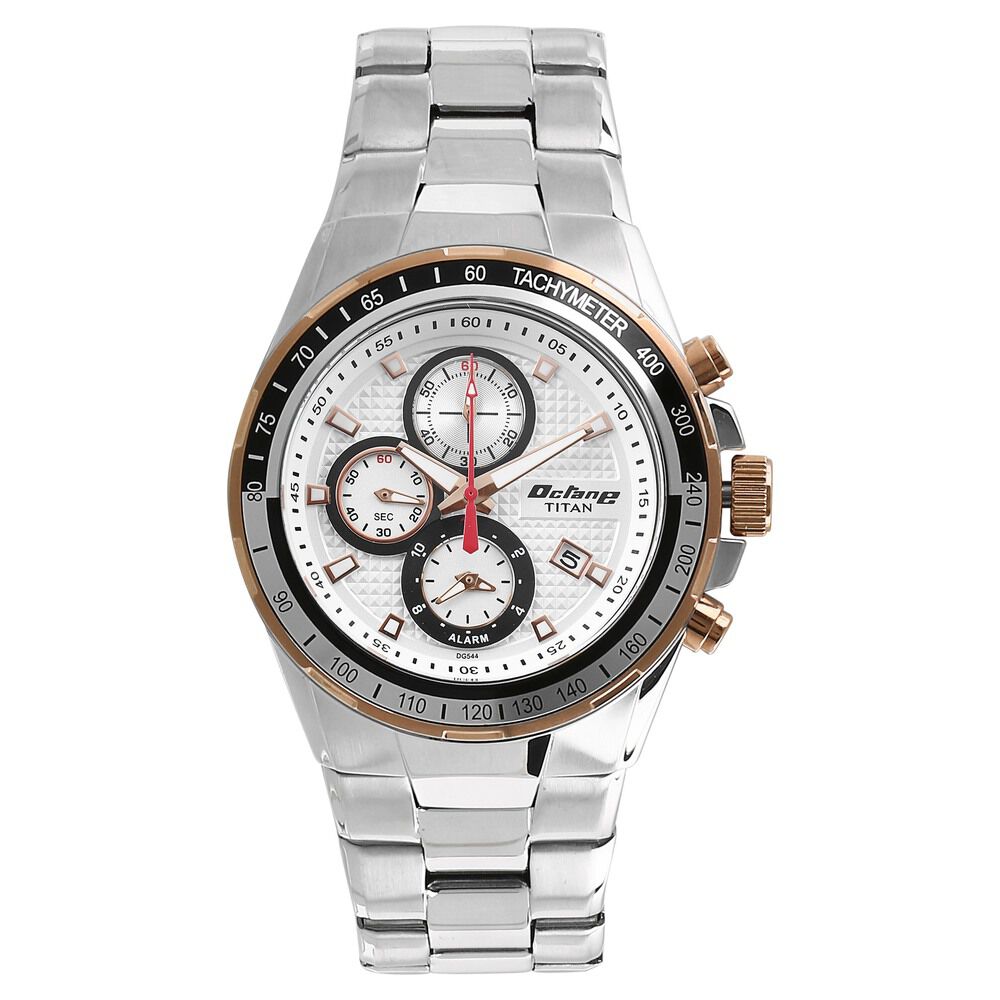Titan octane chronograph silver new arrivals dial