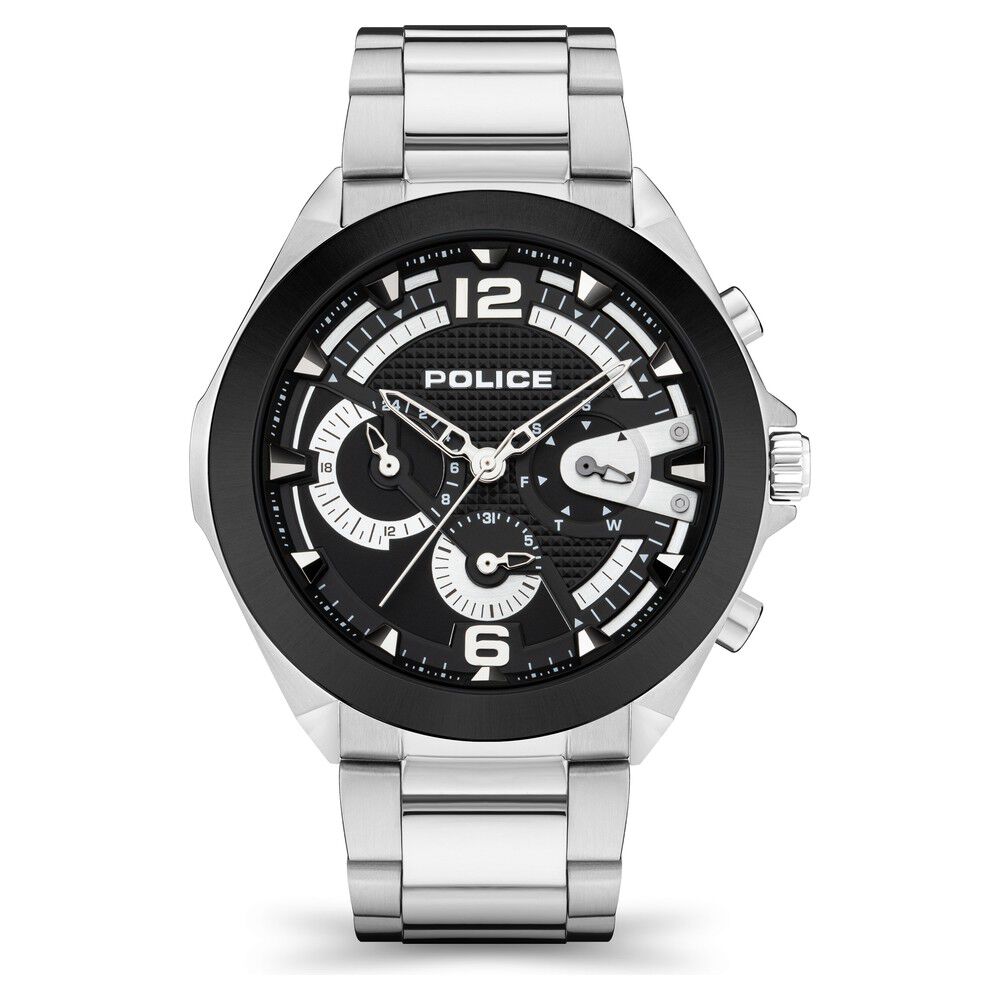 Buy Online Police Quartz Multifunction Black Dial Stainless Steel