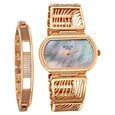 Titan Raga Ethereal Quartz Analog Mother of Pearl Dial Rose Gold Metal Strap Watch For Women - image number 0