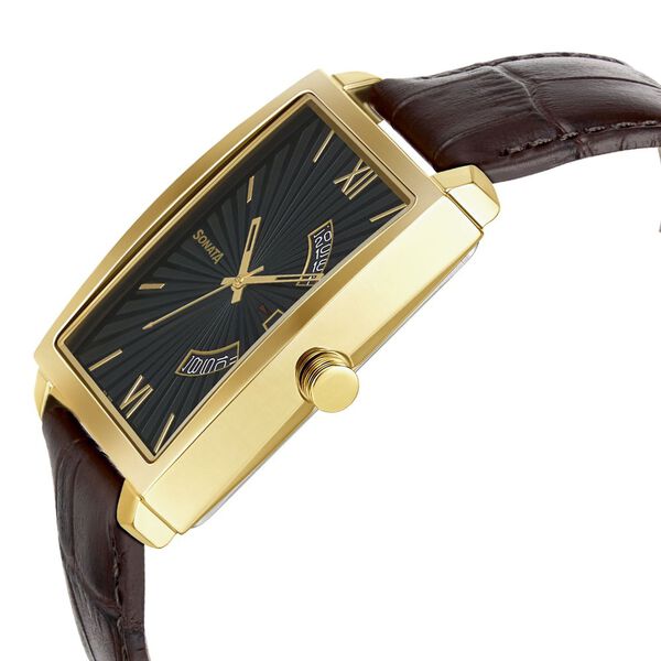 Sonata Quartz Analog with Date Leather Strap Watch for Men - image number 2