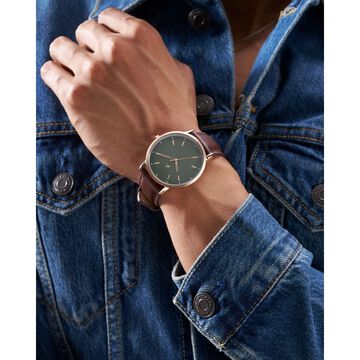 Fastrack Stunners X Quartz Analog Green Dial Leather Strap Watch For Guys