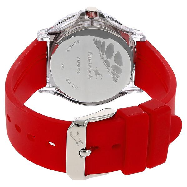 Fastrack Quartz Analog Silver Dial Plastic Strap Watch for Girls - image number 3