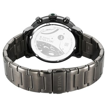 Titan Stellar Quartz Multifunction Green Dial Stainless Steel Strap Watch for Men