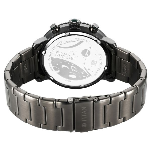 Titan Stellar Quartz Multifunction Green Dial Stainless Steel Strap Watch for Men - image number 5