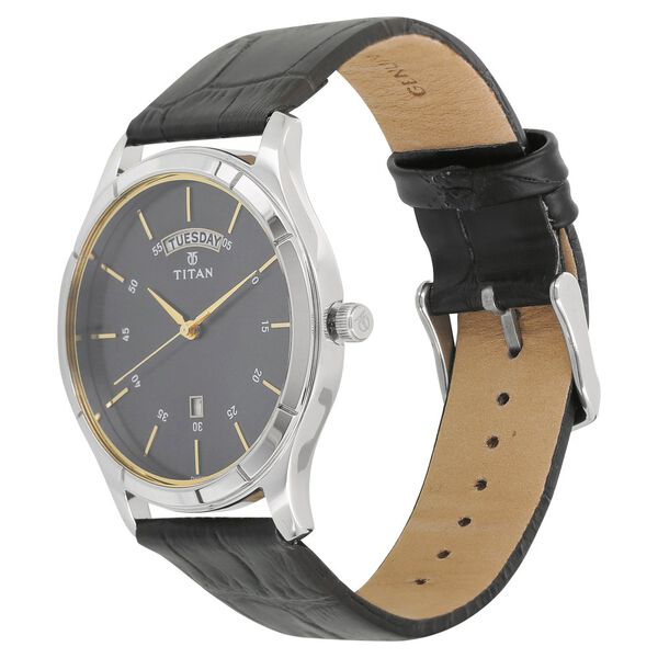 Titan Workwear Blue Dial Analog with Day and Date Leather Strap watch for Men - image number 1