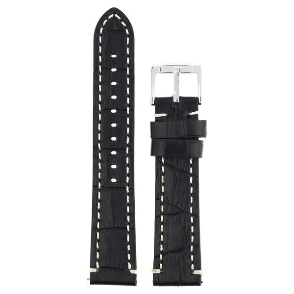 20 mm Black Genuine Leather Straps for Men - image number 0